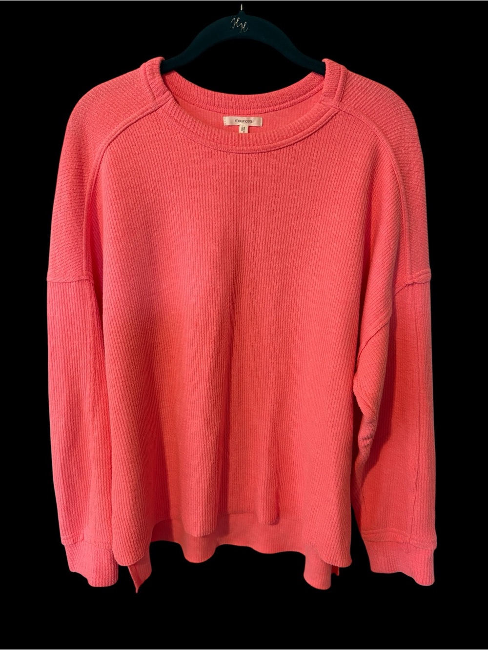 Maurices Coral Scoop-Neck Waffle Knit Top